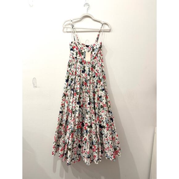 NWT Cinq a Sept Gavin Floral Print Tiered Maxi Dress Papyrus Women's Size US 0 - Picture 3 of 6